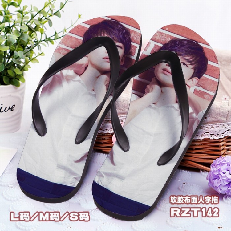 Bai Jingting Soft glue Cloth surface Flip-flops S.M.L RZT142