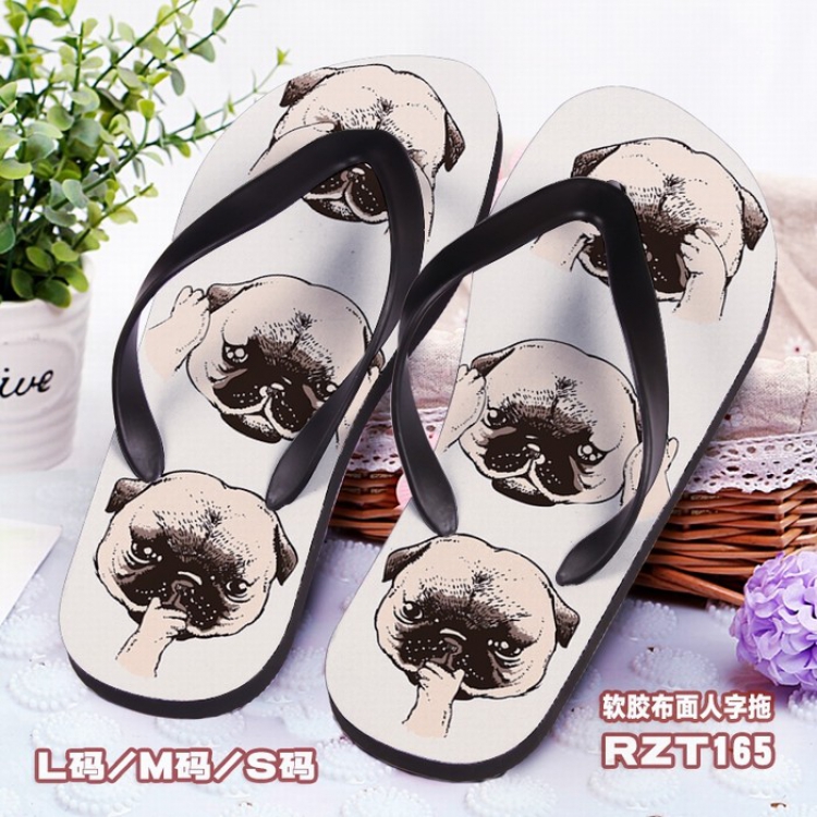 Dog animal Soft glue Cloth surface Flip-flops S.M.L RZT165