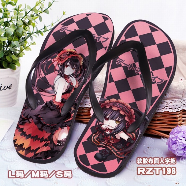 Date-A-Live Soft glue Cloth surface Flip-flops S.M.L RZT198