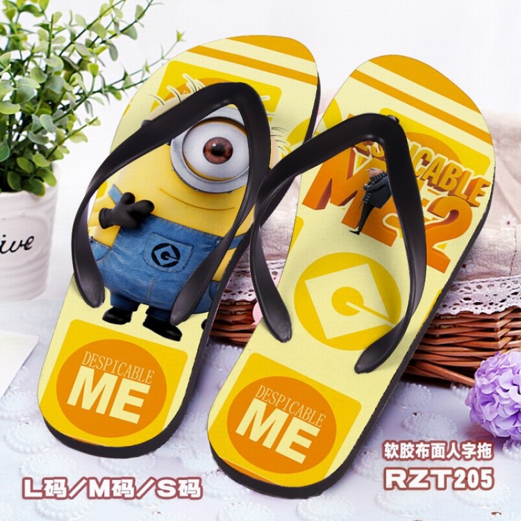 Minions Soft glue Cloth surface Flip-flops S.M.L RZT205