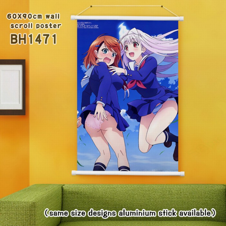 Yuragi sou no yuuna san White Plastic rod Cloth painting Wall Scroll 40X60CM BH-1471