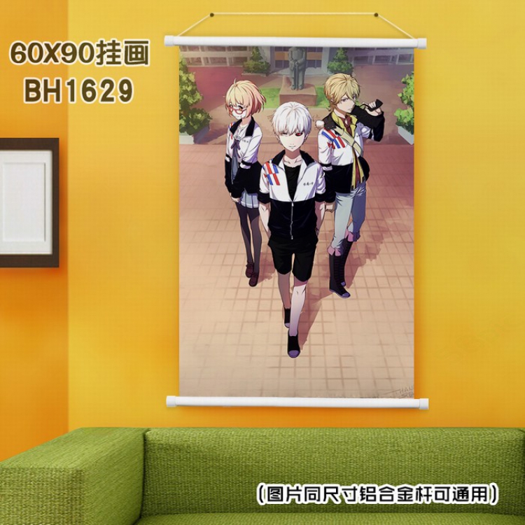 Tokyo Ghoul White Plastic rod Cloth painting Wall Scroll 40X60CM BH-1629