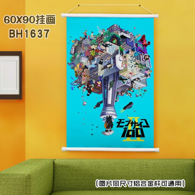 Mob Psycho 100 White Plastic rod Cloth painting Wall Scroll 40X60CM BH-1637