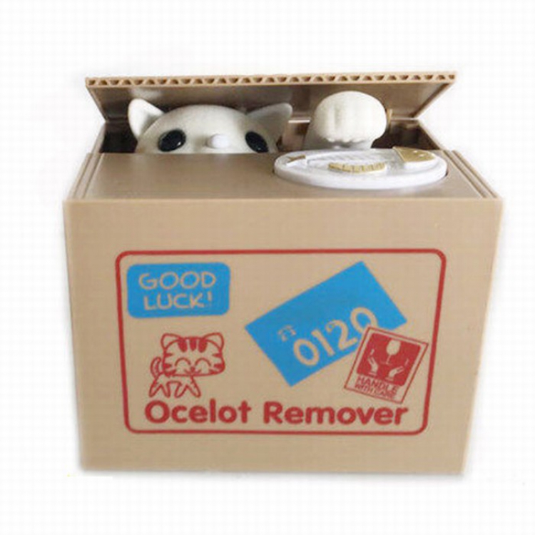Creative steal money cat piggy bank No battery 16.2X8X18CM Style A