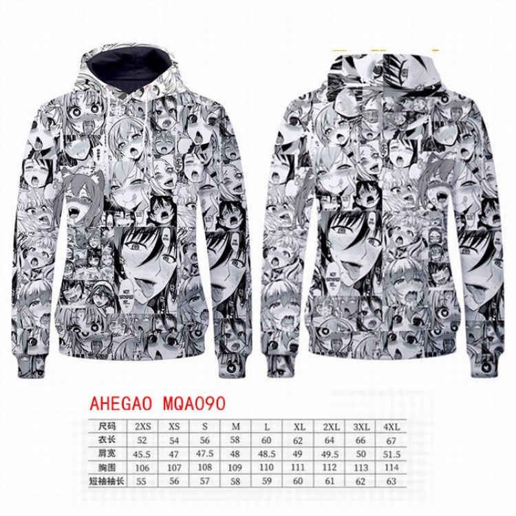 AHEIGAO Full Color Long sleeve Patch pocket Sweatshirt Hoodie 9 sizes from XXS to XXXXL MQA090