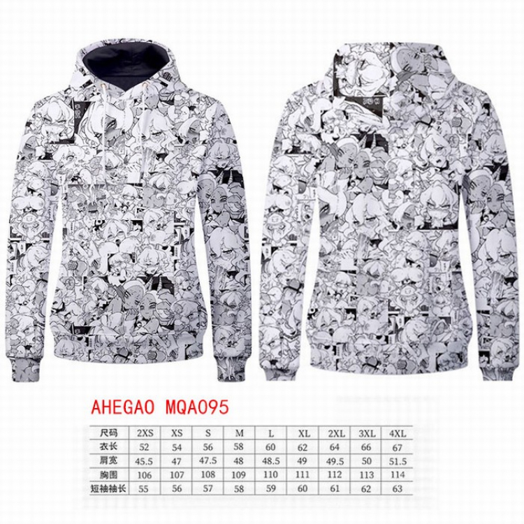 AHEIGAO Full Color Long sleeve Patch pocket Sweatshirt Hoodie 9 sizes from XXS to XXXXL MQA095