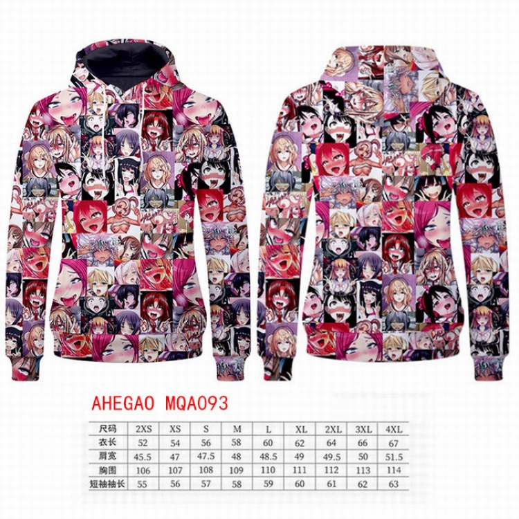AHEIGAO Full Color Long sleeve Patch pocket Sweatshirt Hoodie 9 sizes from XXS to XXXXL MQA093