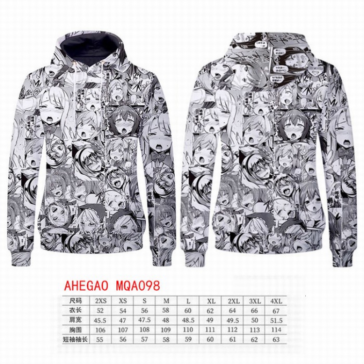 AHEIGAO Full Color Long sleeve Patch pocket Sweatshirt Hoodie 9 sizes from XXS to XXXXL MQA098
