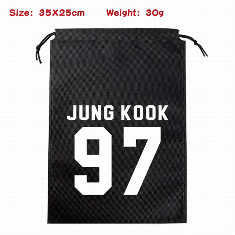 BTS Canvas drawstring storage pouch bag 35X25CM 30G Style 10