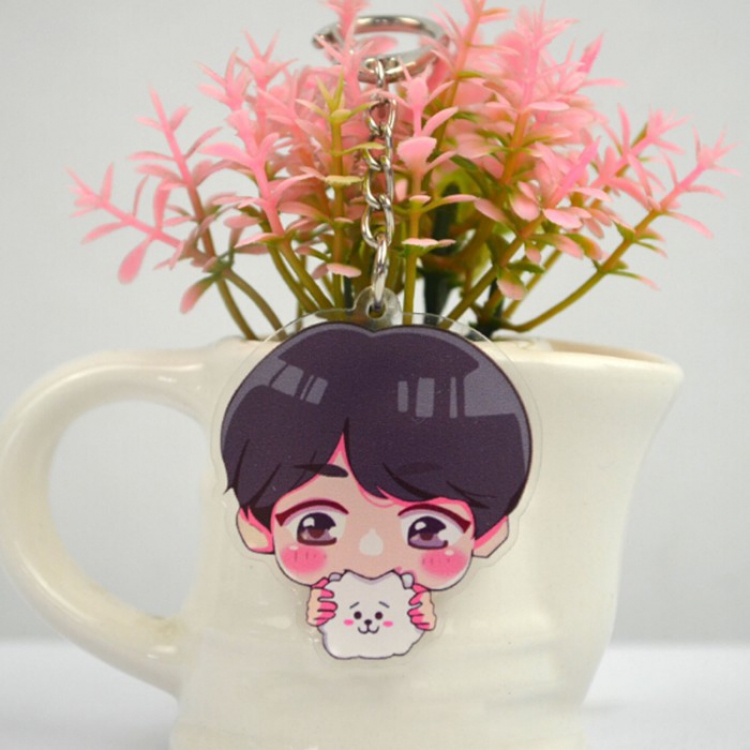 BTS BT21 Transparent double sided Keychain pendant price for 5 pcs Style E