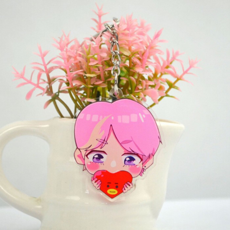 BTS BT21 Transparent double sided Keychain pendant price for 5 pcs Style C