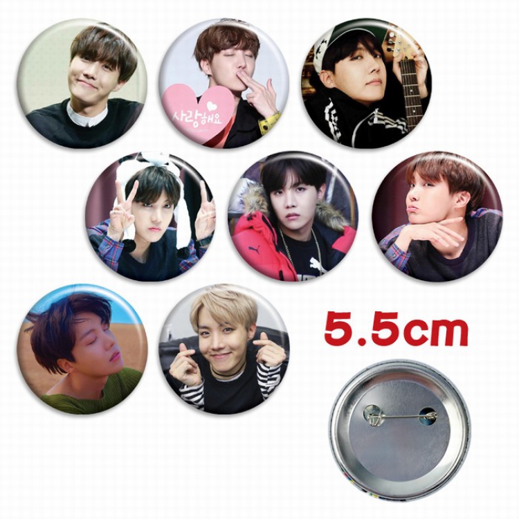 BTS a set of 8 Tinplate Badge Brooch 5.5CM Style D
