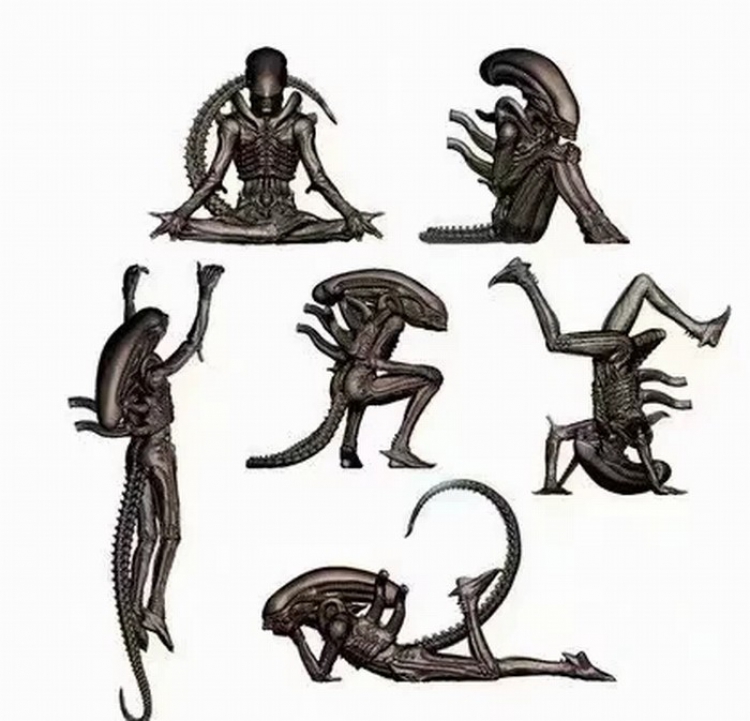 Aliens a set of 6 Boxed Figure Decoration 4-7CM a box of 100