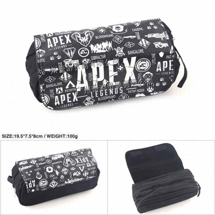 Apex Legends Double zipper PU pencil case pencil bag 19.5X7.5X8CM Style A