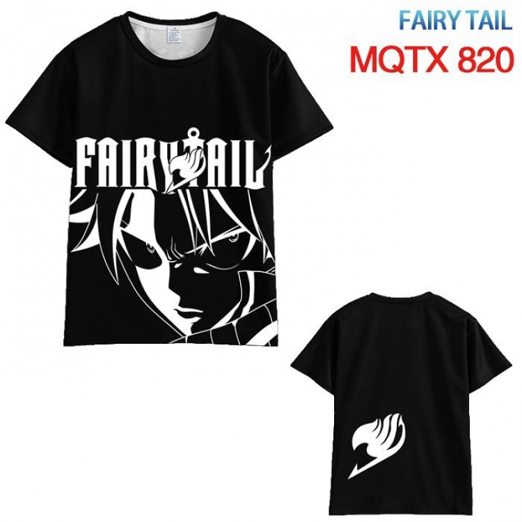 Fairy tail Black and white line draft Short sleeve T-shirt 10 sizes from XXS to 5XL MQTX 820