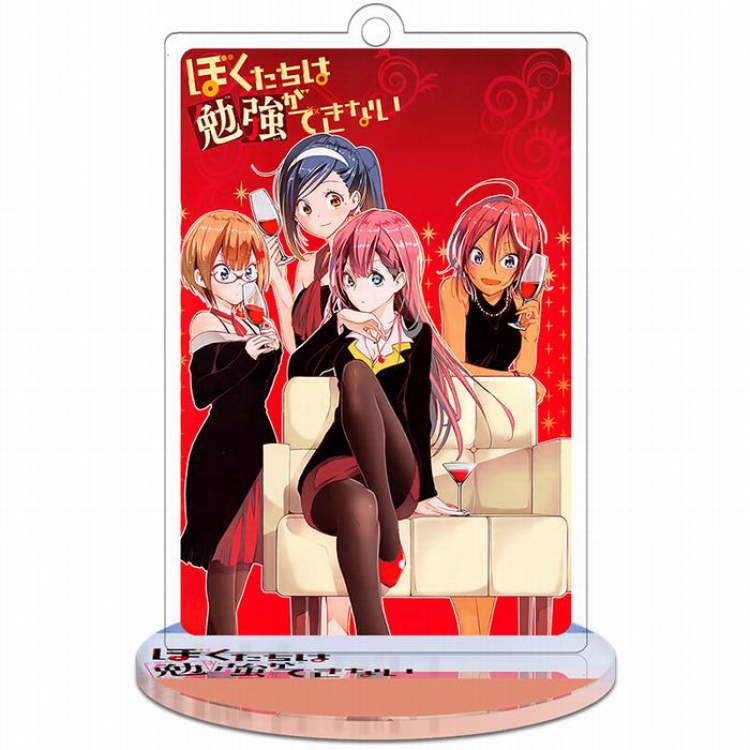 We can't learn together Rectangular Small Standing Plates acrylic keychain pendant 9-10CM Style A