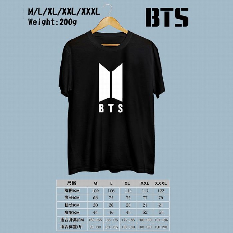 BTS Printed round neck short-sleeved T-shirt M-L-XL-XXL-XXXL Style C