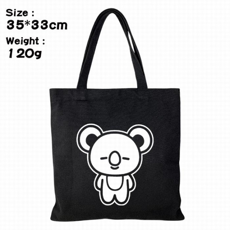 BTS BT21 Canvas shopping bag shoulder bag Tote bag 35X33CM 120G Style B