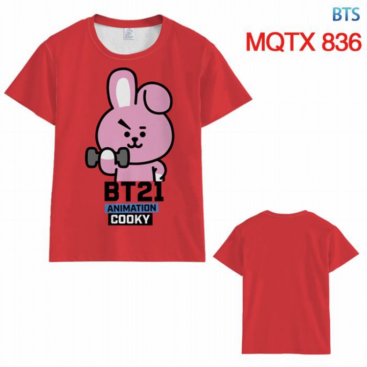 BTS BT21 Full color printed short sleeve t-shirt 10 sizes from XXS to 5XL MQTX836