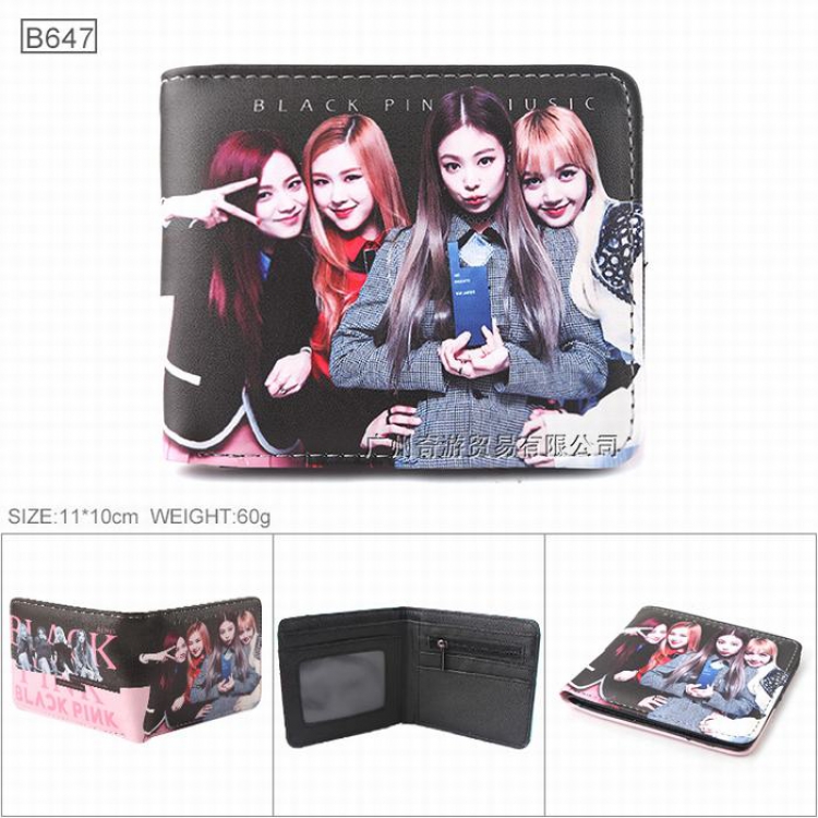 BLACKPINK Full color Twill two-fold short wallet Purse 11X10CM B647