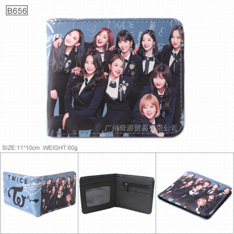 TWICE Full color Twill two-fold short wallet Purse 11X10CM B656