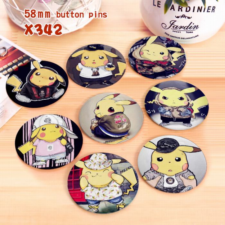 Pokemon a set of 8 models Tinplate coated badge 6CM X342