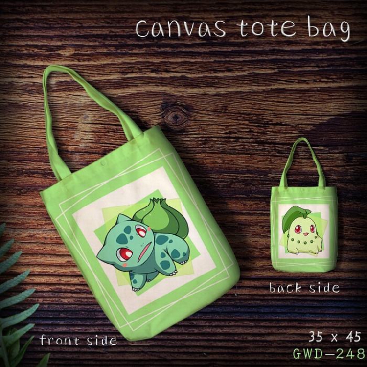 Pokemon Pikachu One-shoulder canvas shopping bag 35X45CM GWD248