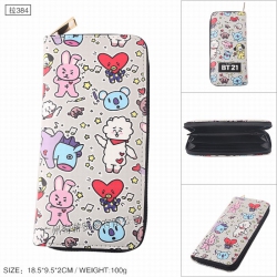 BTS BT21 PU leather color zipp...