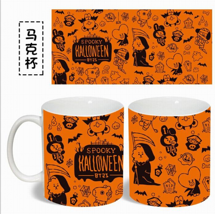 BTS white Discoloration Cup Mug Water cup