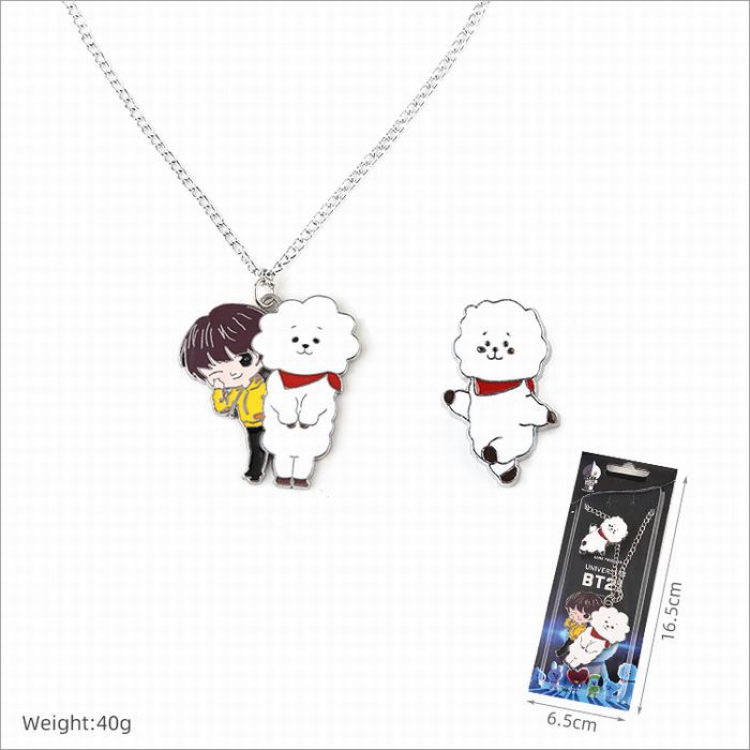 BTS BT21 Necklace Pendant   Brooch Style C