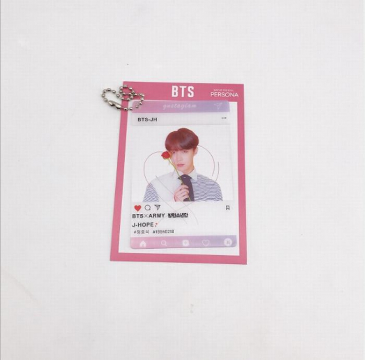 BTS Transparent card key ring pendant 6X9CM price for 10 pcs