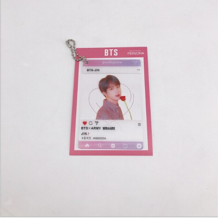 BTS Transparent card key ring pendant 6X9CM price for 10 pcs