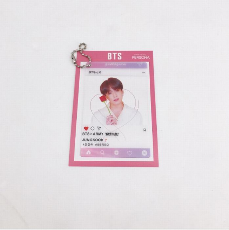 BTS Transparent card key ring pendant 6X9CM price for 10 pcs