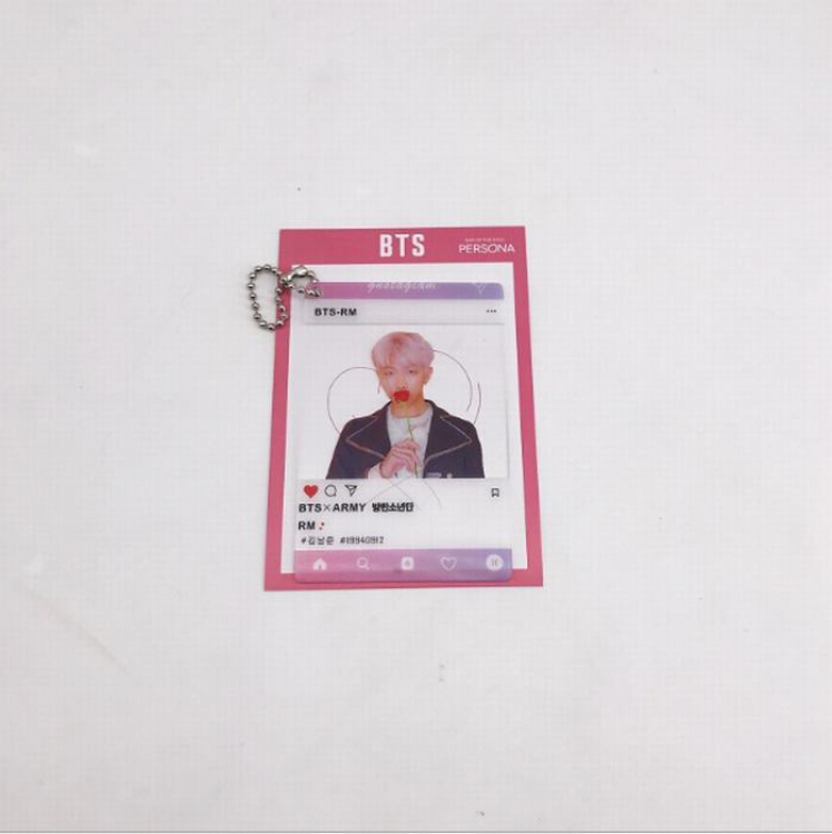 BTS Transparent card key ring pendant 6X9CM price for 10 pcs