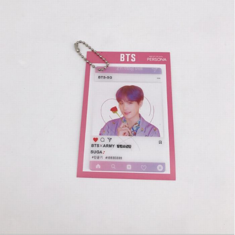 BTS Transparent card key ring pendant 6X9CM price for 10 pcs