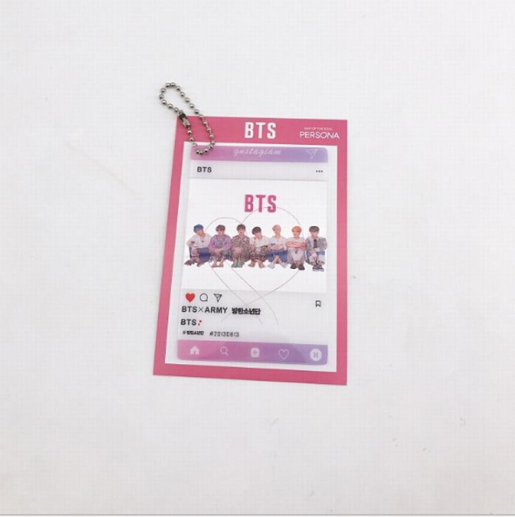 BTS Transparent card key ring pendant 6X9CM price for 10 pcs