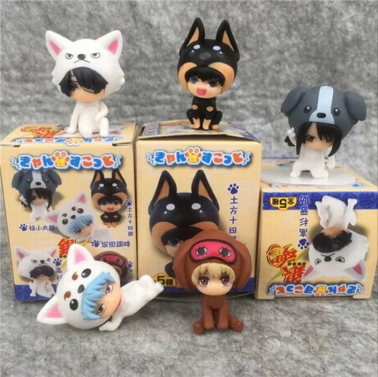 Gintama Q version a set of 5 Boxed Figure Decoration 4X4X6CM 90G