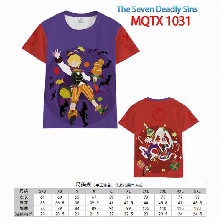 The Seven Deadly Sins Full color printed short sleeve t-shirt 10 sizes from XXS to 5XL MQTX-1031