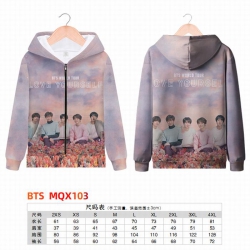 BTS Full color zipper hooded P...