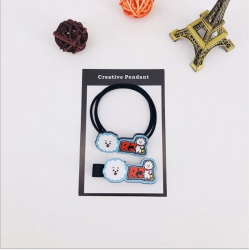 BTS Hair clip + hair rope set ...
