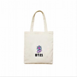 BTS BT21 White Canvas Shopping...