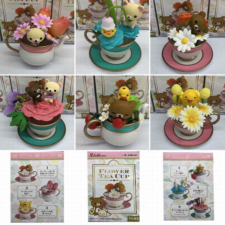 Rilakkuma a set of 6 models Boxed Figure Decoration 7X7X10CM