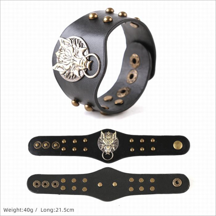 Final Fantasy Punk Leather bracelet hand strap 21.5CM