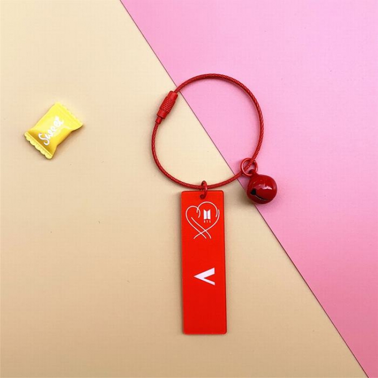 BTS Acrylic with bell Keychain pendant 2.5X6CM 9G price for 5 pcs