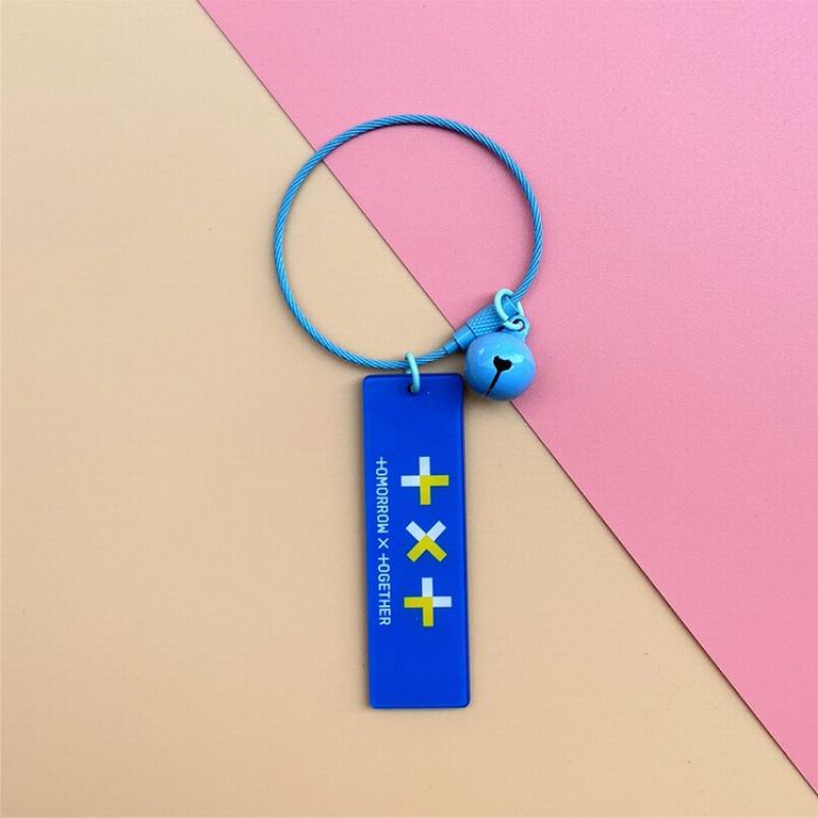 TXT Acrylic with bell Keychain pendant 2.5X6CM 9G price for 5 pcs