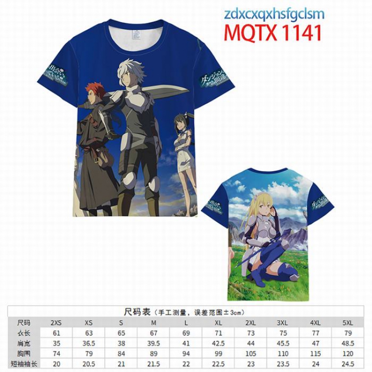 Is it wrong to try to Pick Up Girls in a Dungeon Full color printed short sleeve t-shirt 10 sizes from XXS to 5XL MQTX-1