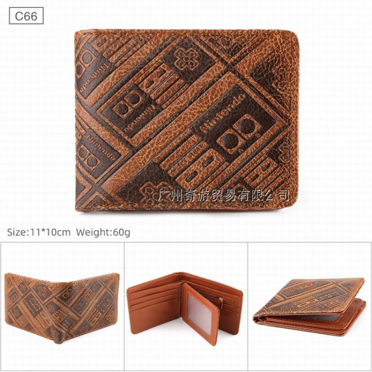 Nintendo Folded Embossed Short Leather Wallet Purse 11X10CM