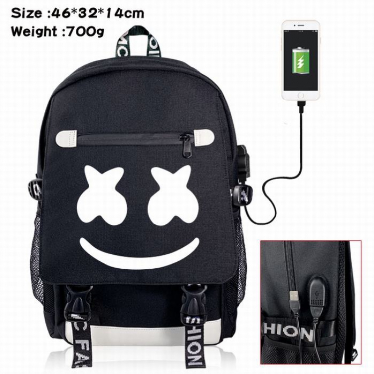 Marshmello Canvas Data line Backpack Bag
