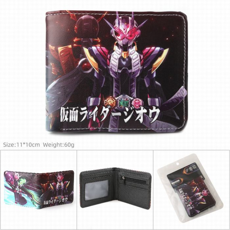 Kamen Rider Zi-O Full color Twill two-fold short wallet Purse 11X10CM