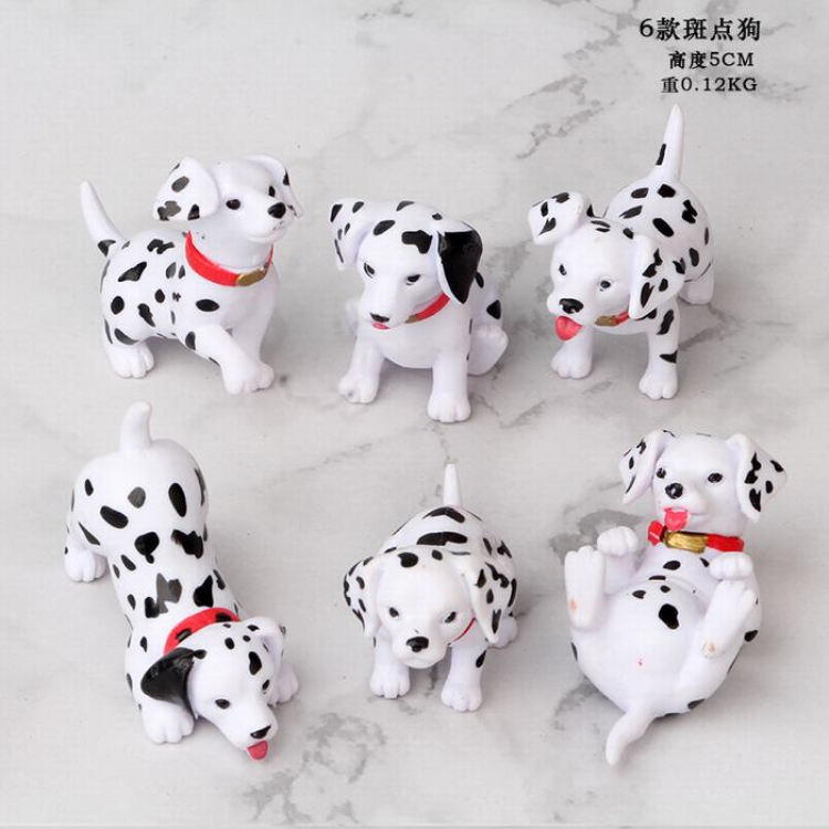Cartoon anime a set of 6 Dalmatians Bagged Figure Decoration Model 5CM 0.12KG